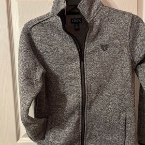 Chaps Gray-black half-zip sweater with pockets! Sz10-12 boys! Excellent shape!